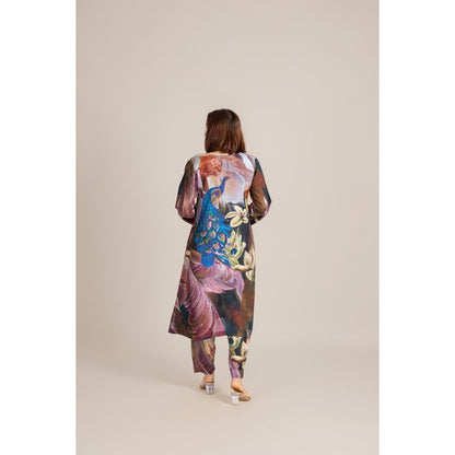 ETAR Multi-Colour Feathered Grace Co-Ord Set