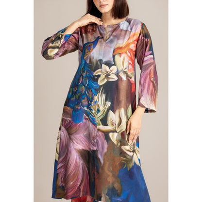 ETAR Multi-Colour Feathered Grace Co-Ord Set