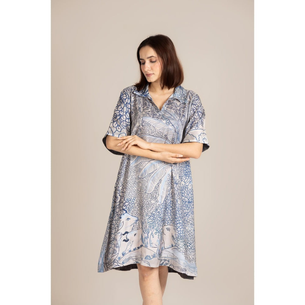 ETAR Blue Pichwai Dress