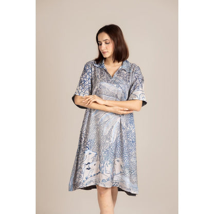 ETAR Blue Pichwai Dress