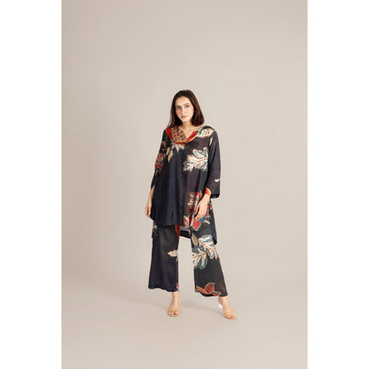 ETAR Black Midnight Flame Co-Ord Set