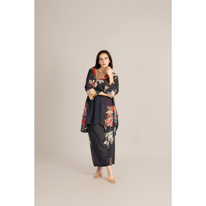 ETAR Black Midnight Flame Co-Ord Set