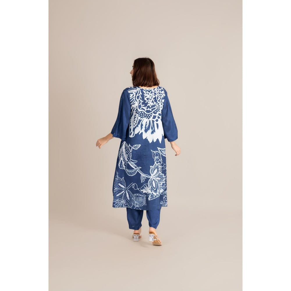 ETAR Blue Skyline Petal Co-Ord Set
