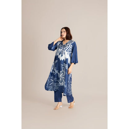 ETAR Blue Skyline Petal Co-Ord Set