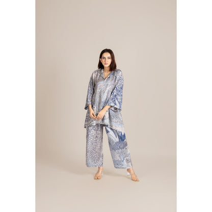 ETAR Blue Pichwai Print Co-Ord Set