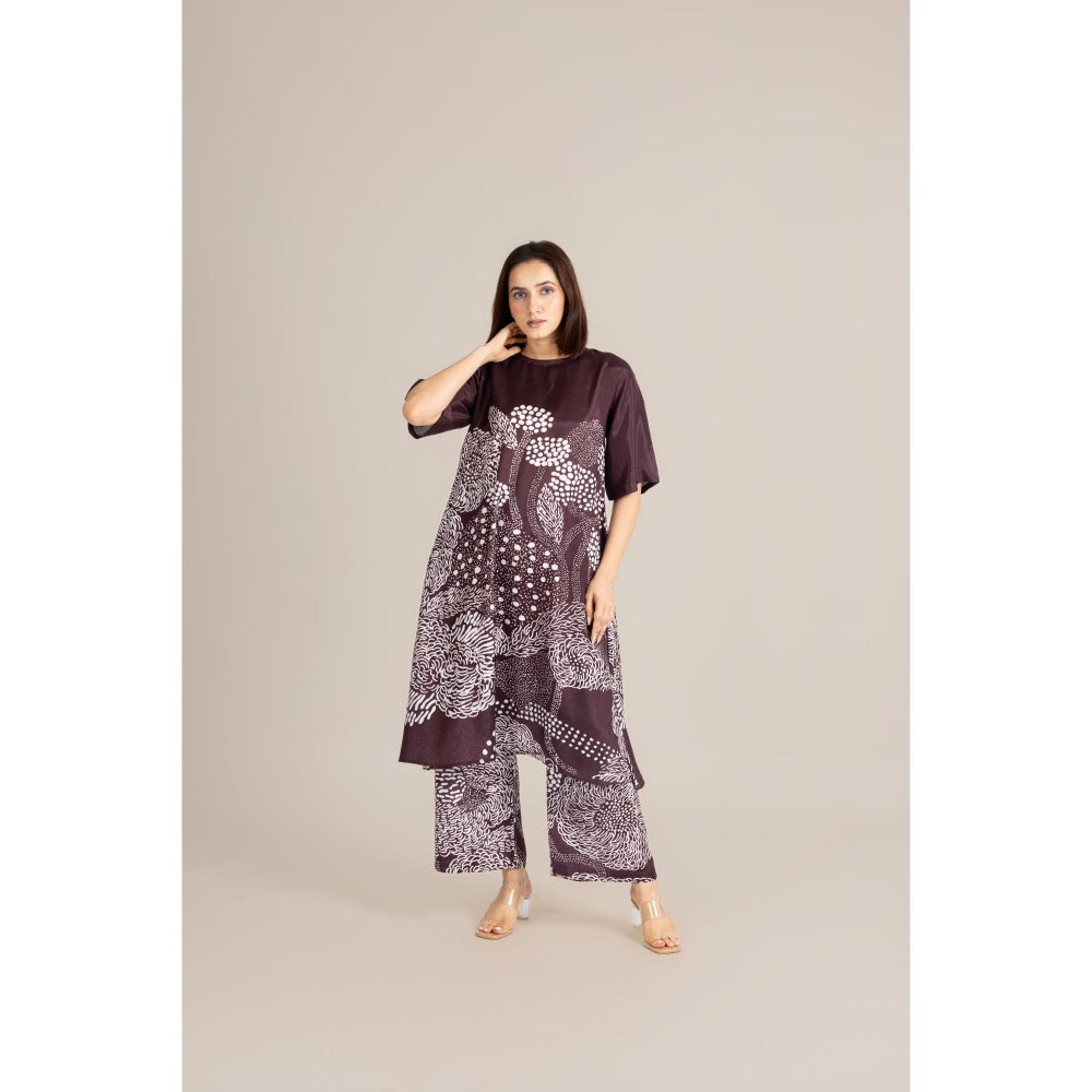 ETAR Burgundy Mood Dot Co-Ord Set
