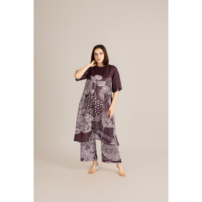 ETAR Burgundy Mood Dot Co-Ord Set