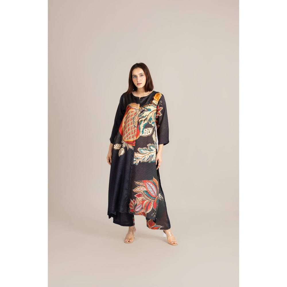 ETAR Black Midnight Flame Crest Co-Ord Set