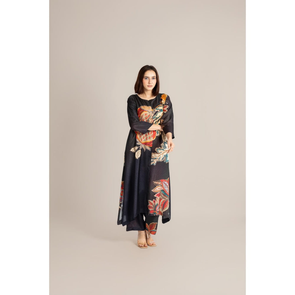 ETAR Black Midnight Flame Crest Co-Ord Set
