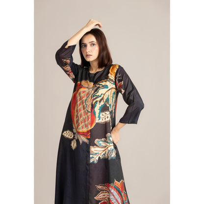 ETAR Black Midnight Flame Crest Co-Ord Set
