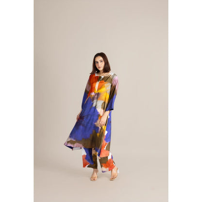 ETAR Multi-Colour Cosmin Crush Co-Ord Set