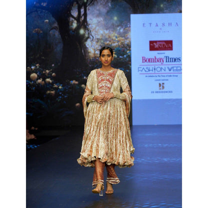 Etasha by Asha Jain Shades Of Maroon Anarkali with Palazzo and Dupatta (Set of 3)
