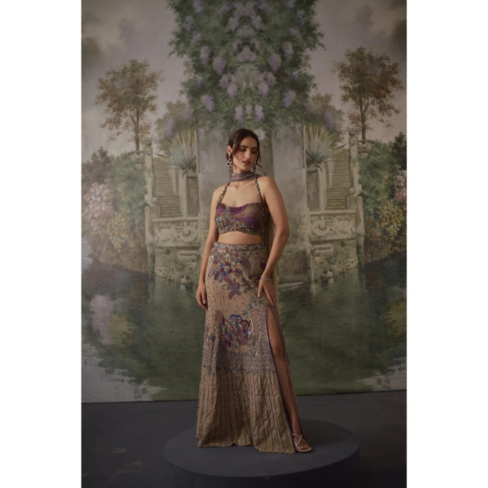 FALSA Alice Blouse with Lehenga & Dupatta