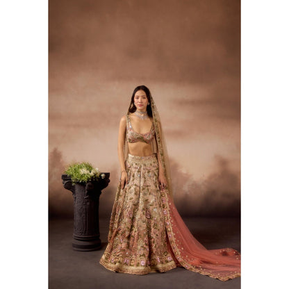 FALSA Rosa Blouse with Lehenga & Dupatta