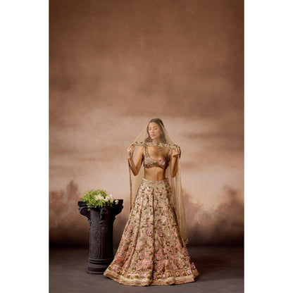 FALSA Rosa Blouse with Lehenga & Dupatta