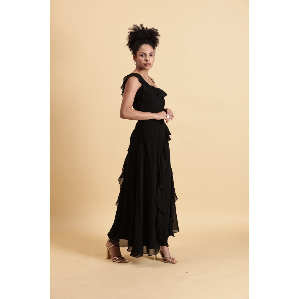 Fawn 24 Black Ruffle Noir Dress