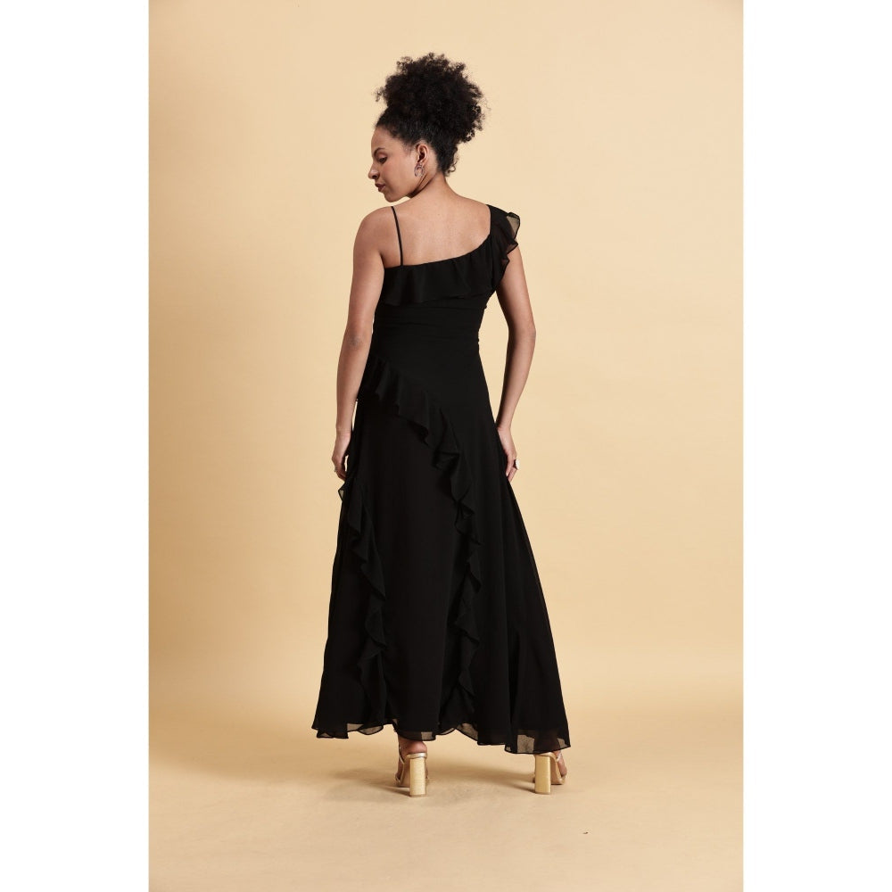 Fawn 24 Black Ruffle Noir Dress