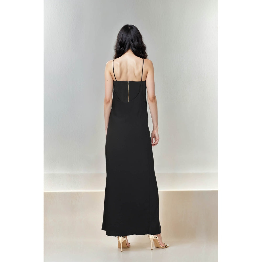 Fawn 24 Black Trapeze Maxi Dress