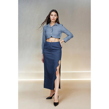 Fawn 24 Indigo Slice Midi Skirt