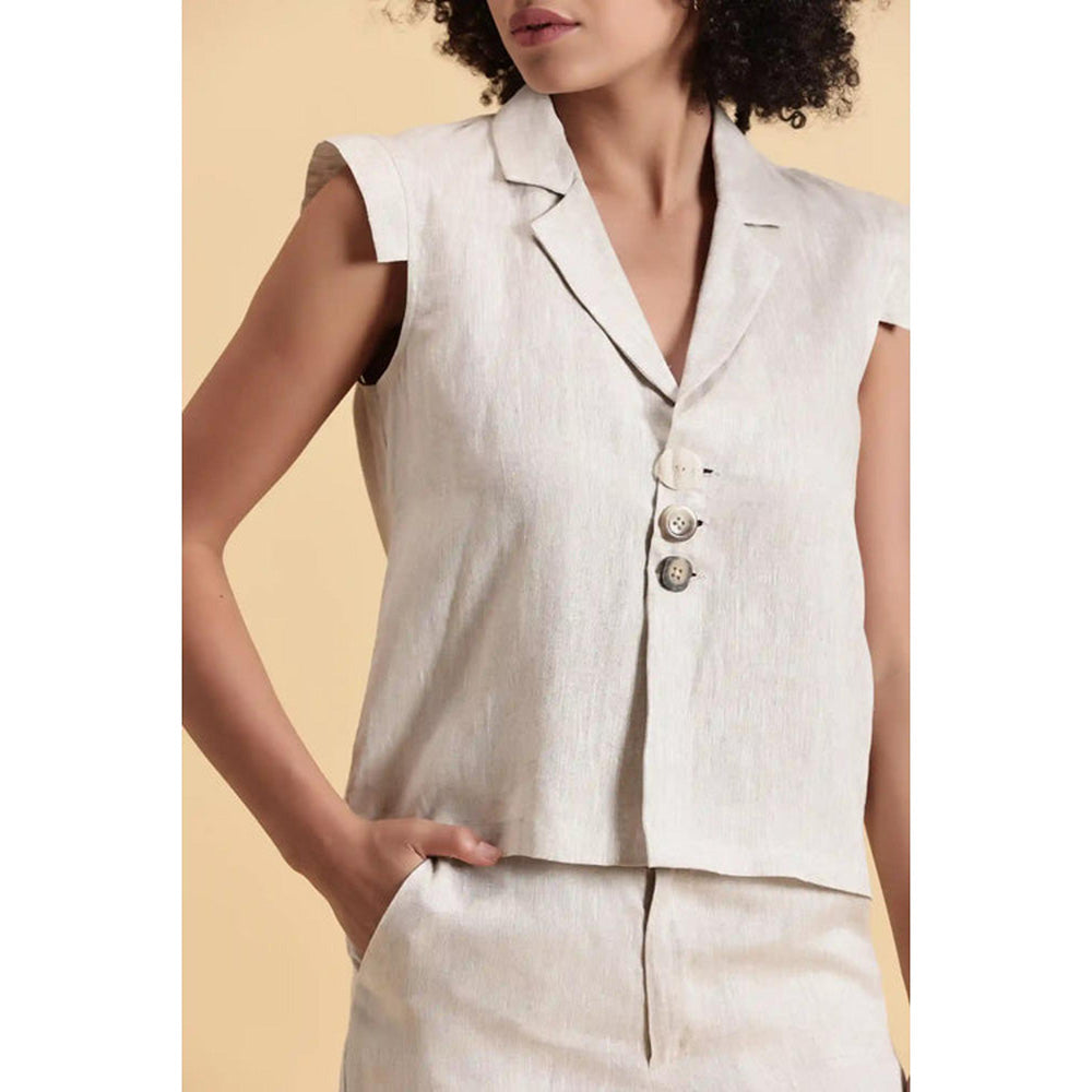 Fawn 24 Sand Lapel Top