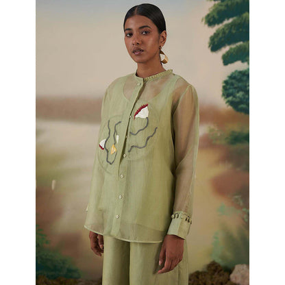 FEBo6 Half & Full Bloom Green Co-Ord (Set of 3)