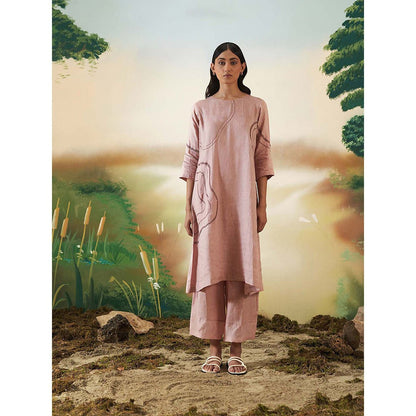 FEBo6 Rosewood Pink Kurta with Pant (Set of 2)