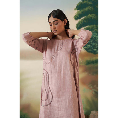 FEBo6 Rosewood Pink Kurta with Pant (Set of 2)