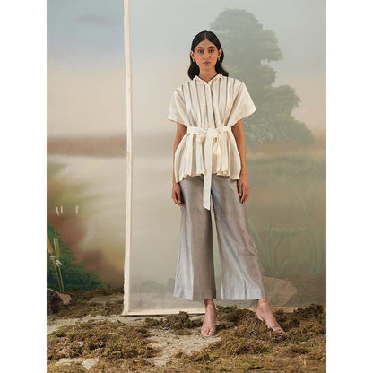 FEBo6 Grey Solid Pant