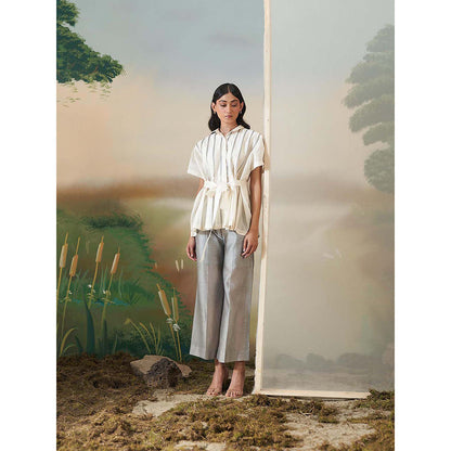 FEBo6 Grey Solid Pant