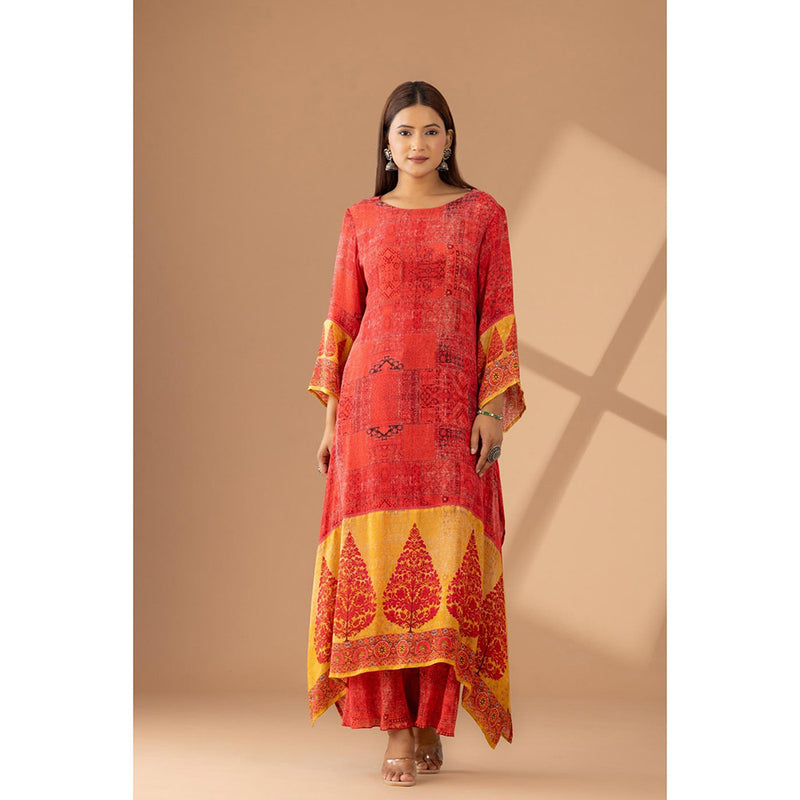 Finethreads by Hina & Nikhat The Vibrant Effortless Style Kurta and Palazzo (Set of 2)