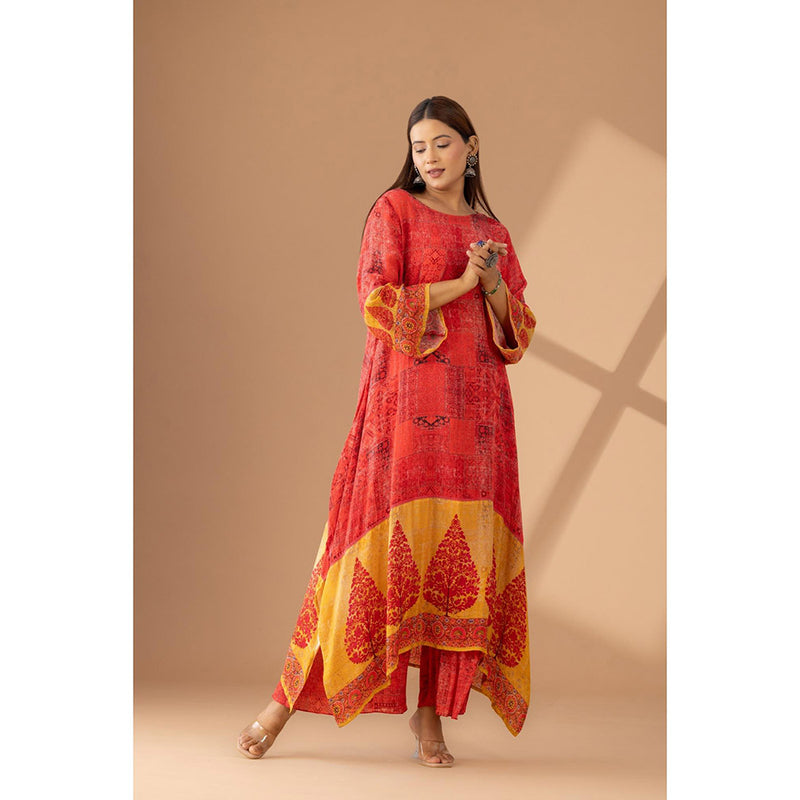 Finethreads by Hina & Nikhat The Vibrant Effortless Style Kurta and Palazzo (Set of 2)