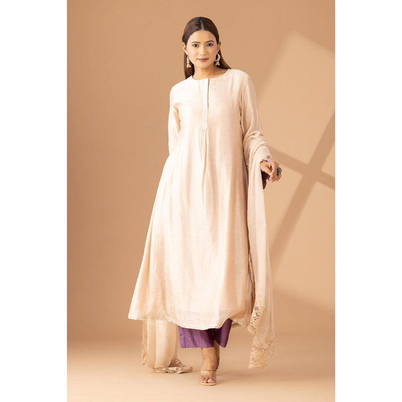 Finethreads by Hina & Nikhat Samaira Daraz Work Kurta Pant with Dupatta (Set of 2)