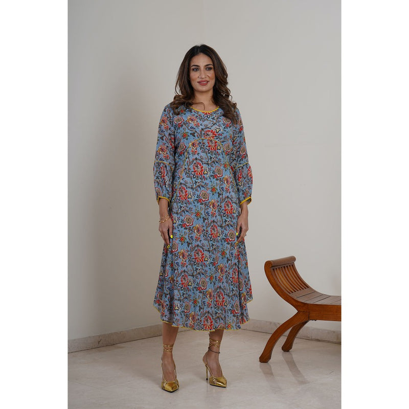 Finethreads by Hina & Nikhat Blue Dandelion Dress