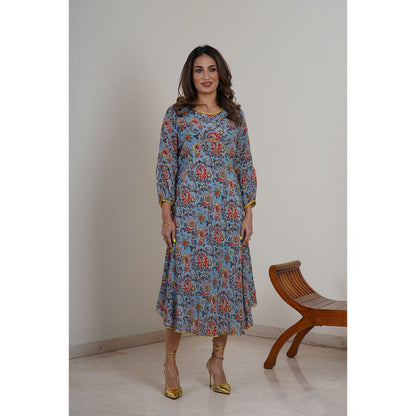 Finethreads by Hina & Nikhat Blue Dandelion Dress