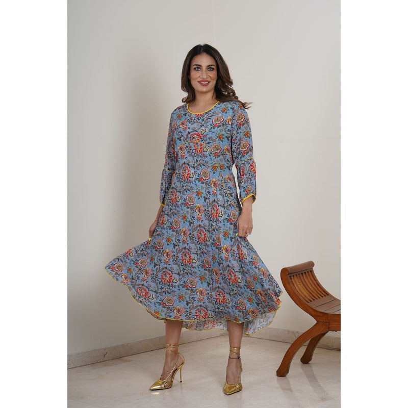 Finethreads by Hina & Nikhat Blue Dandelion Dress