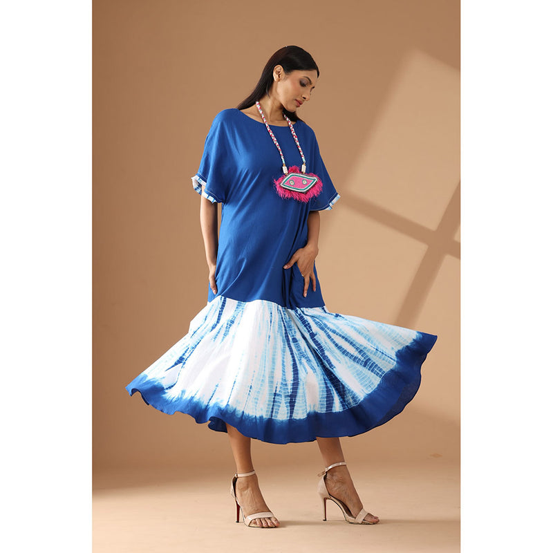 Finethreads by Hina & Nikhat Blue Ethereal Flow Dress