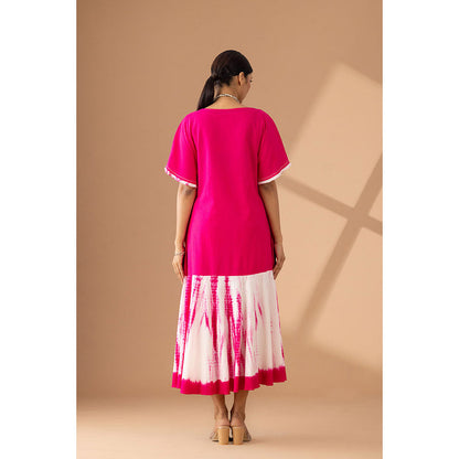 Finethreads by Hina & Nikhat Pink Ethereal Flow Dress