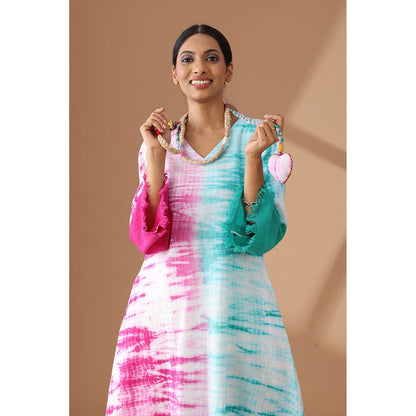 Finethreads by Hina & Nikhat Green Coastal Breeze Dress