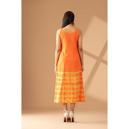 Finethreads by Hina & Nikhat Orange Sunburst Chic Dress