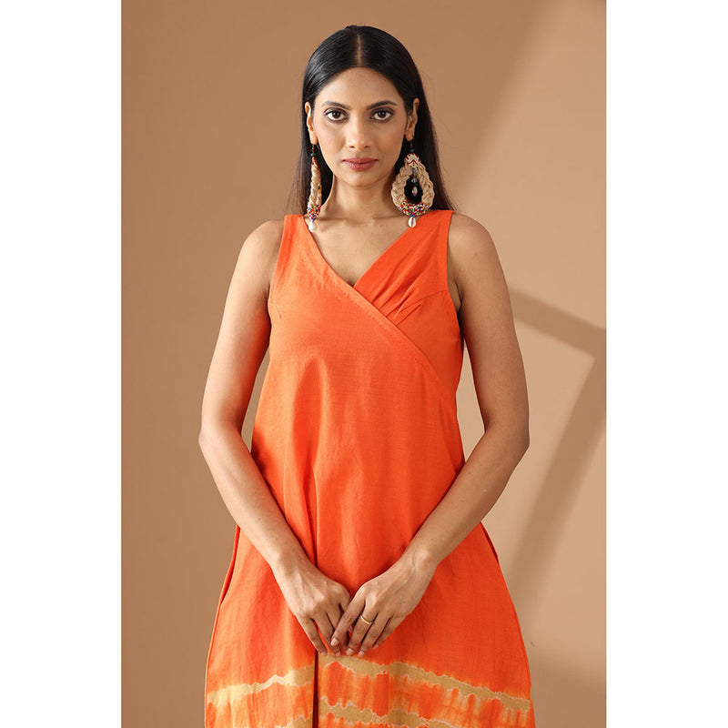 Finethreads by Hina & Nikhat Orange Sunburst Chic Dress