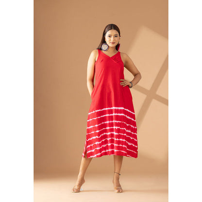 Finethreads by Hina & Nikhat Red Sunburst Chic Dress