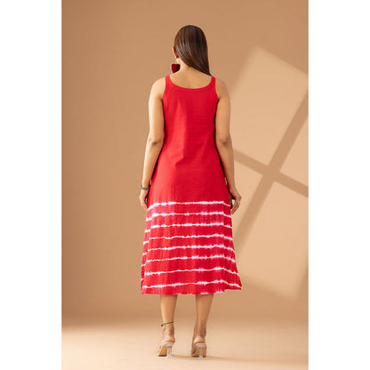 Finethreads by Hina & Nikhat Red Sunburst Chic Dress