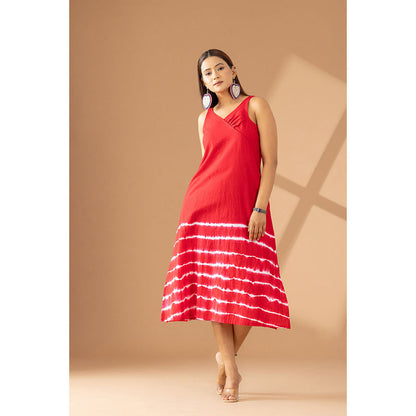 Finethreads by Hina & Nikhat Red Sunburst Chic Dress