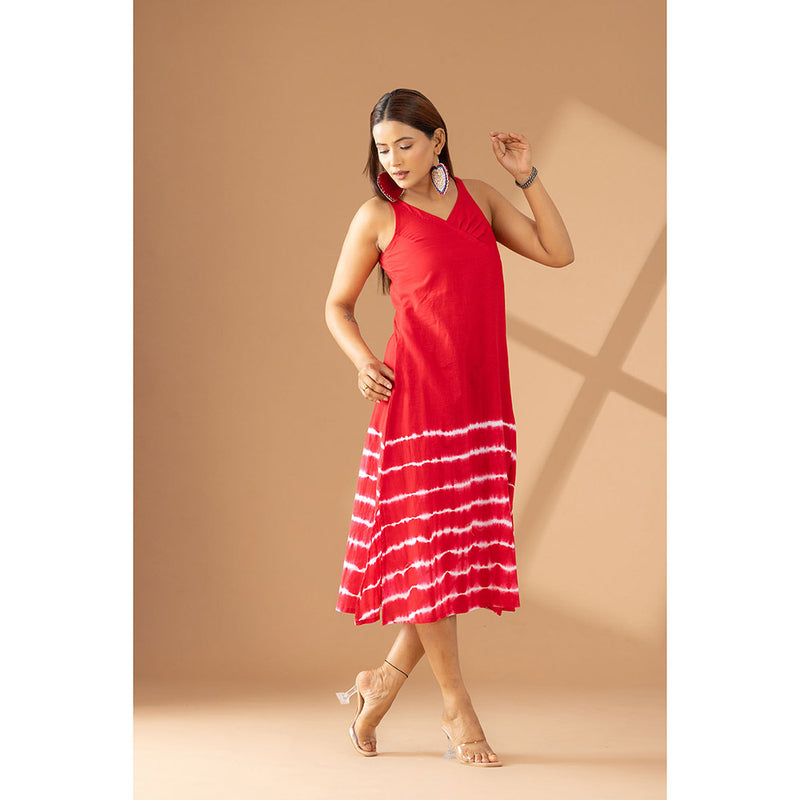 Finethreads by Hina & Nikhat Red Sunburst Chic Dress