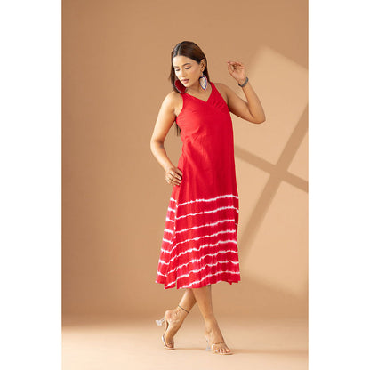Finethreads by Hina & Nikhat Red Sunburst Chic Dress