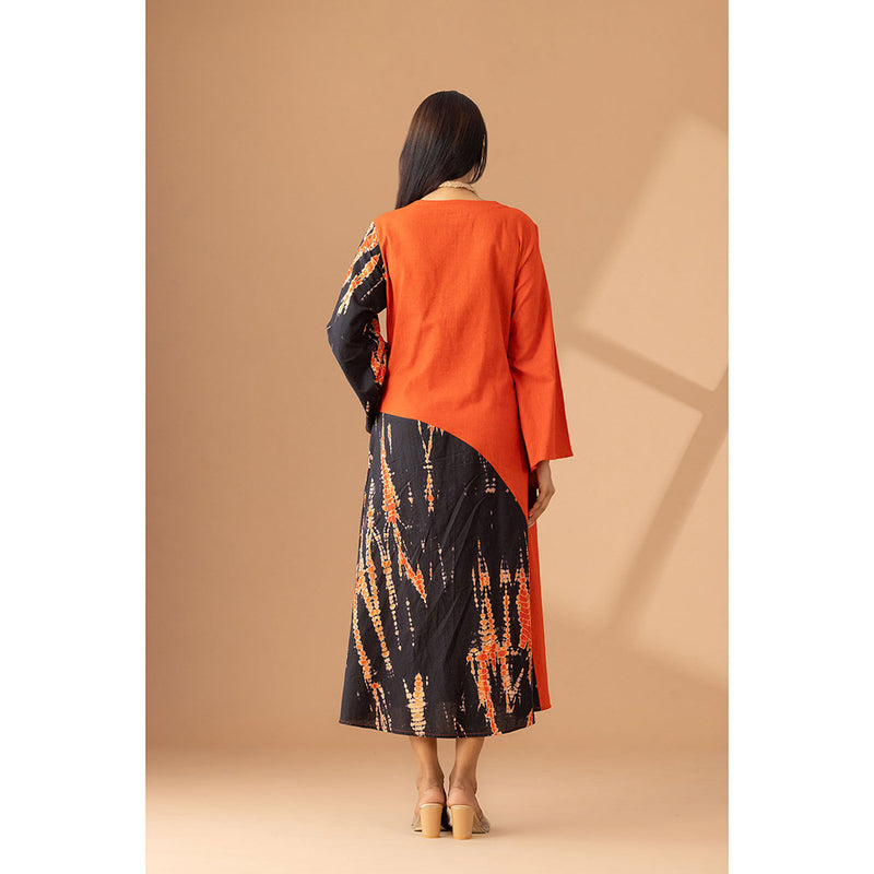 Finethreads by Hina & Nikhat Orange Heritage Grace Dress