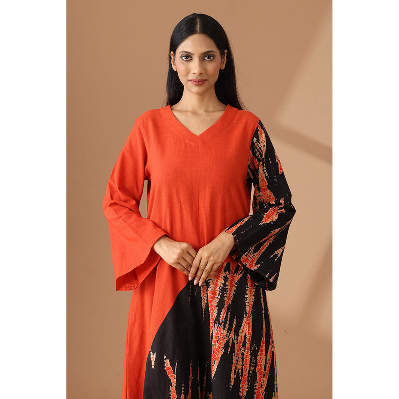 Finethreads by Hina & Nikhat Orange Heritage Grace Dress