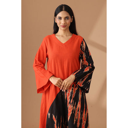 Finethreads by Hina & Nikhat Orange Heritage Grace Dress
