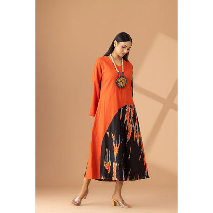 Finethreads by Hina & Nikhat Orange Heritage Grace Dress