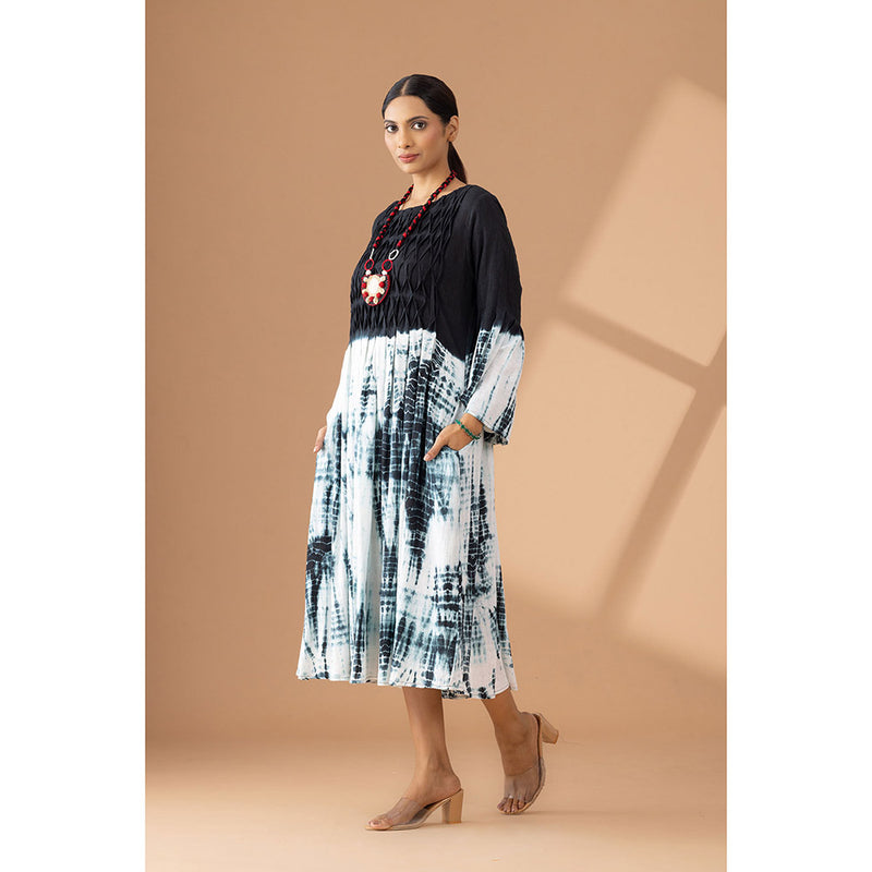 Finethreads by Hina & Nikhat Black Twilight Reverie Flared Dress